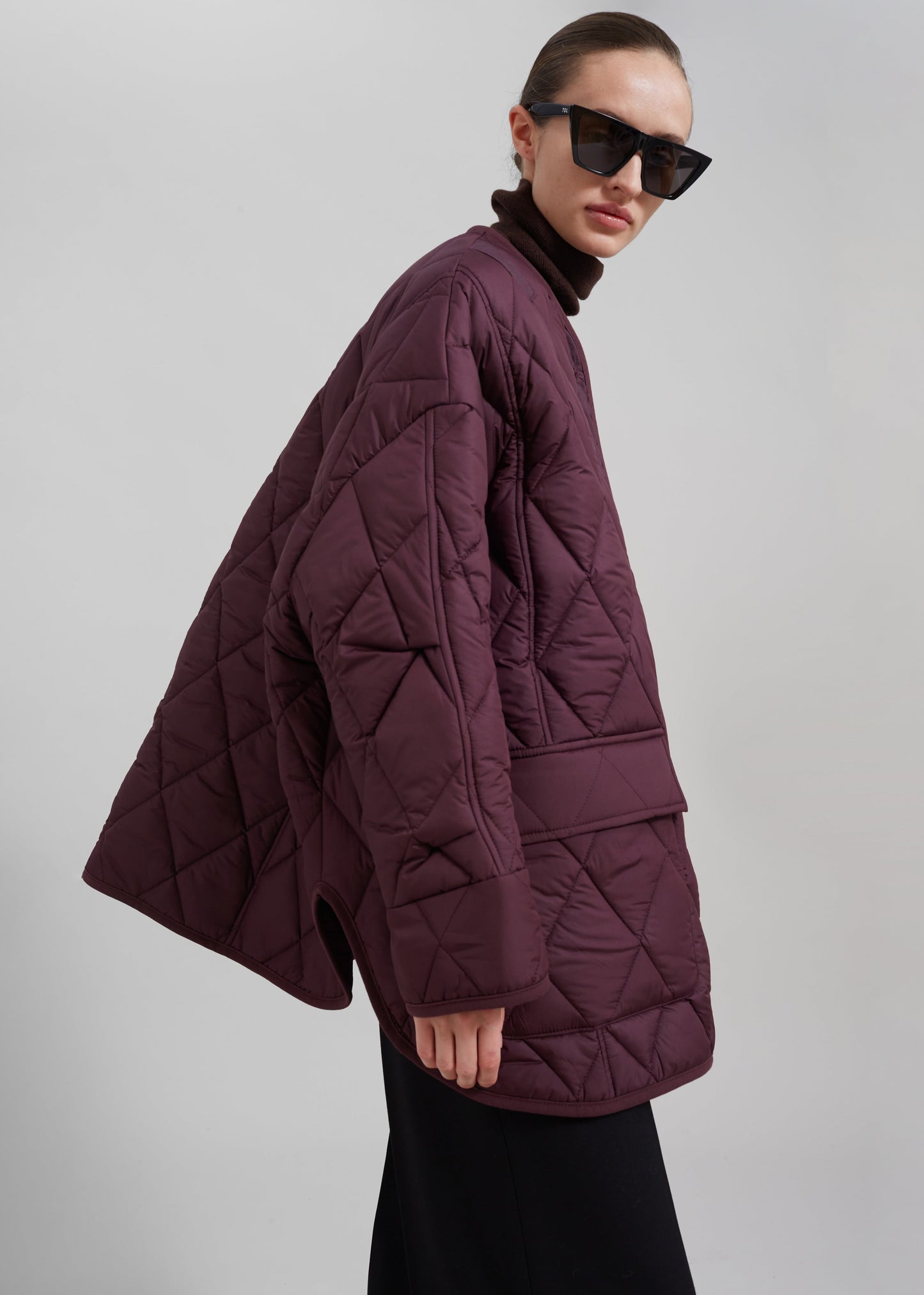 Teddy Quilted Jacket - Burgundy