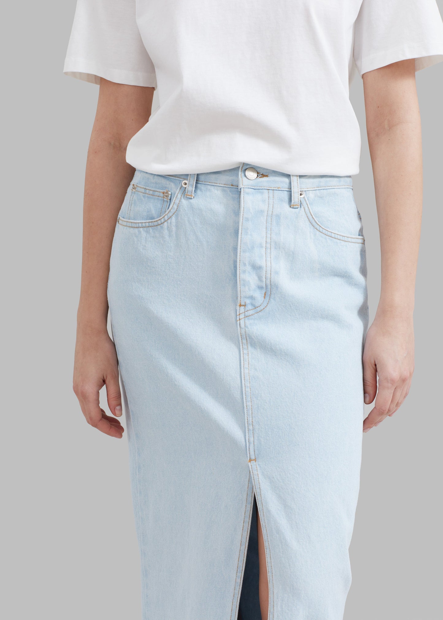 Texas Denim Pencil Skirt - Bleached Wash