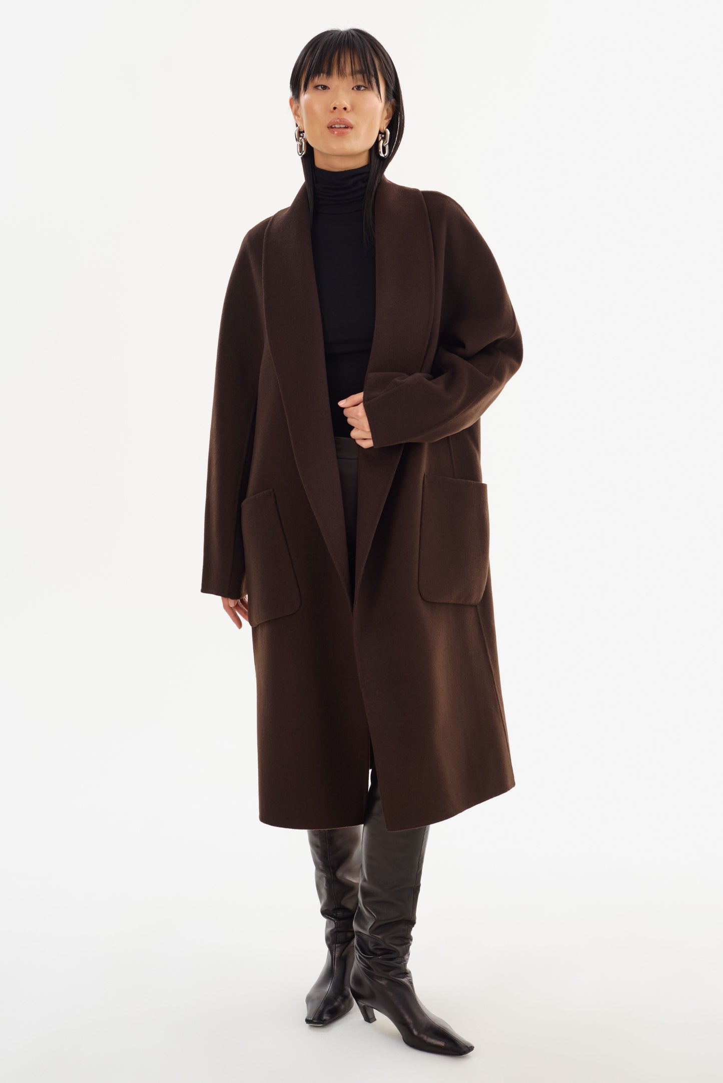 THARA | Shawl Collar Wool Coat