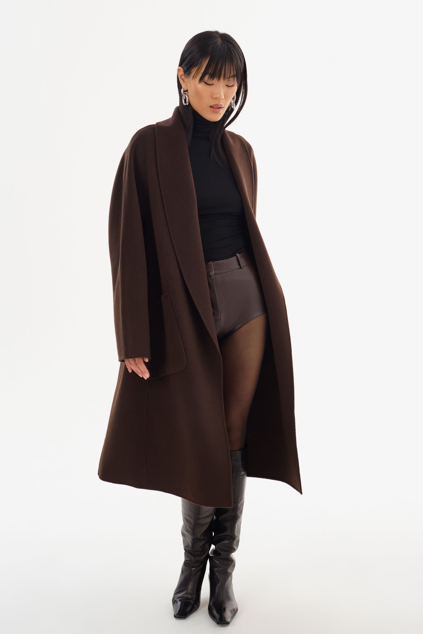 THARA | Shawl Collar Wool Coat