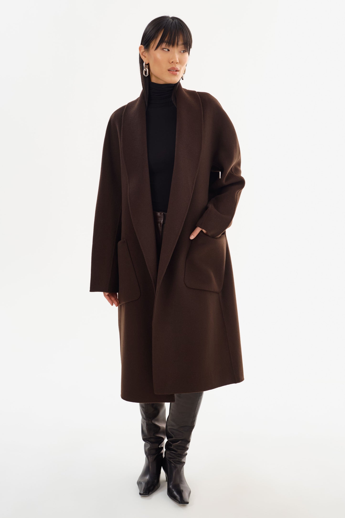 THARA | Shawl Collar Wool Coat