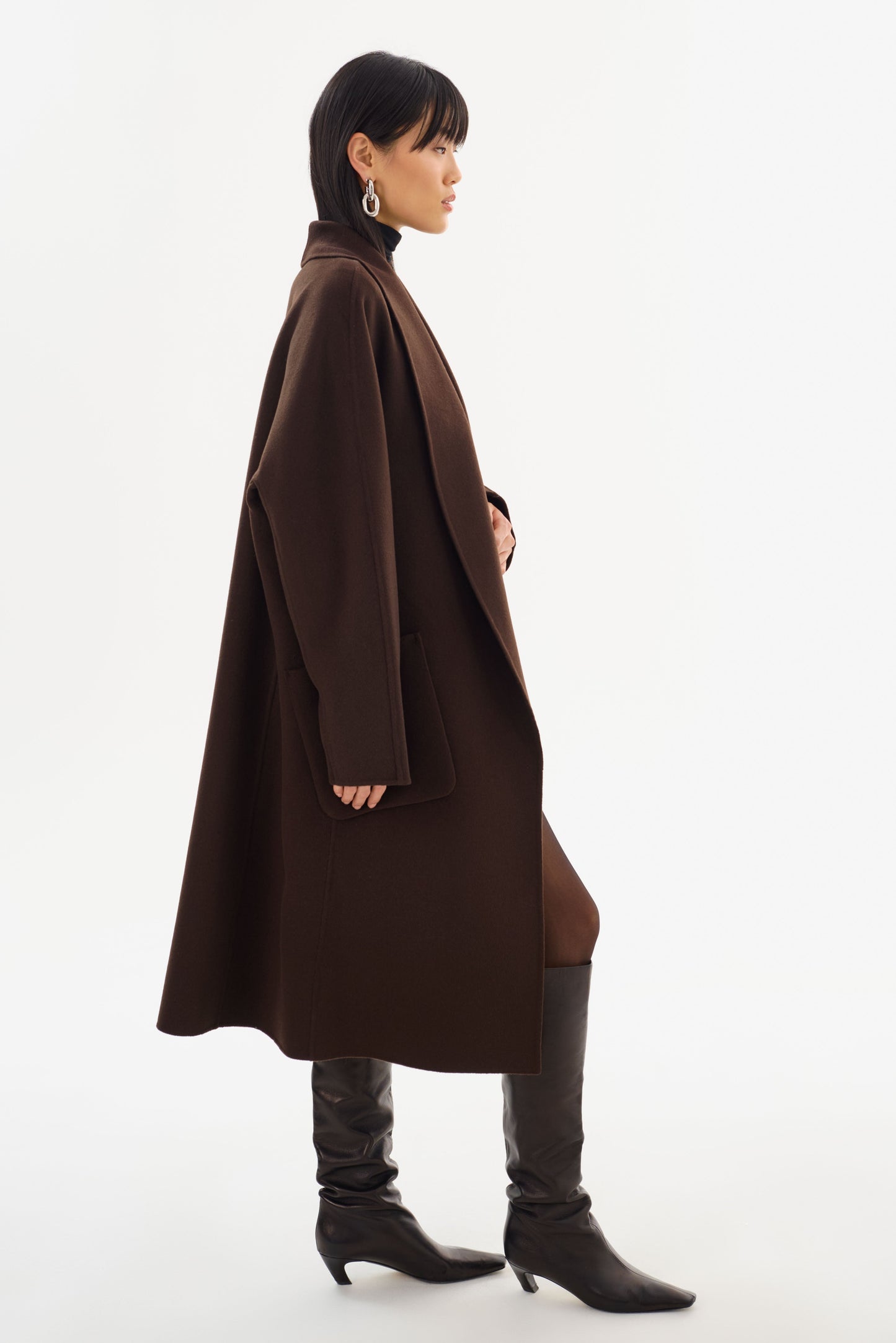 THARA | Shawl Collar Wool Coat