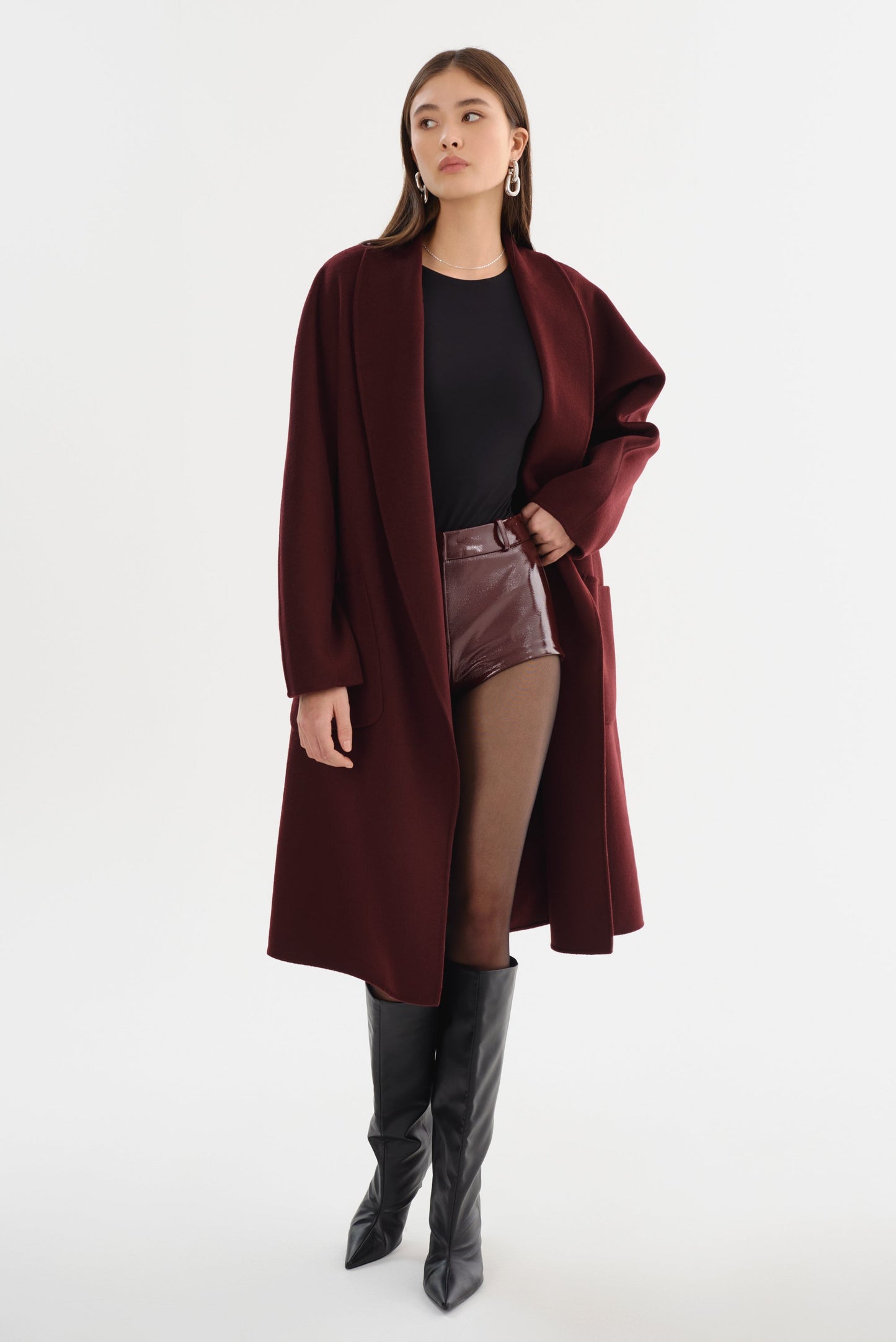 THARA | Shawl Collar Wool Coat