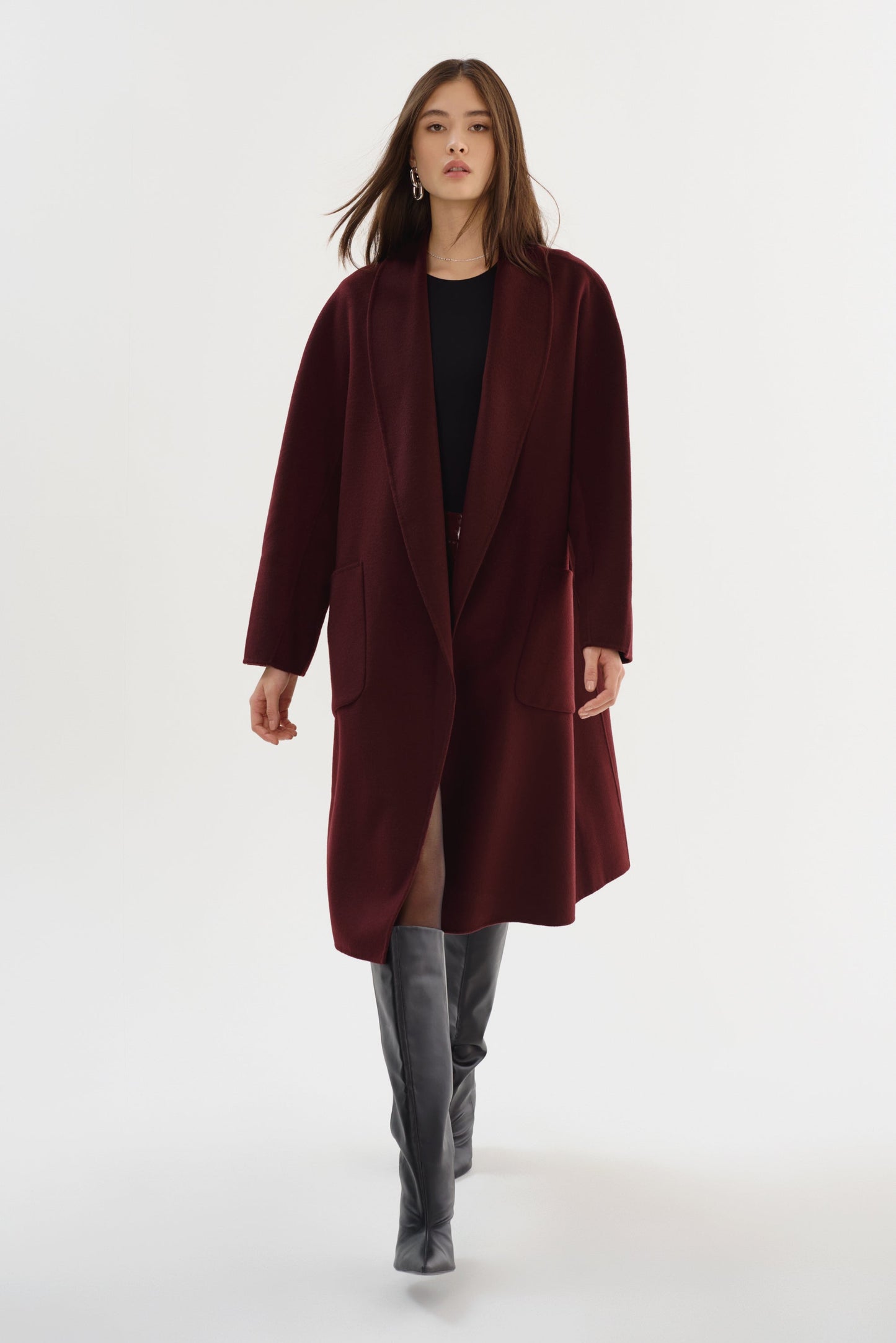 THARA | Shawl Collar Wool Coat