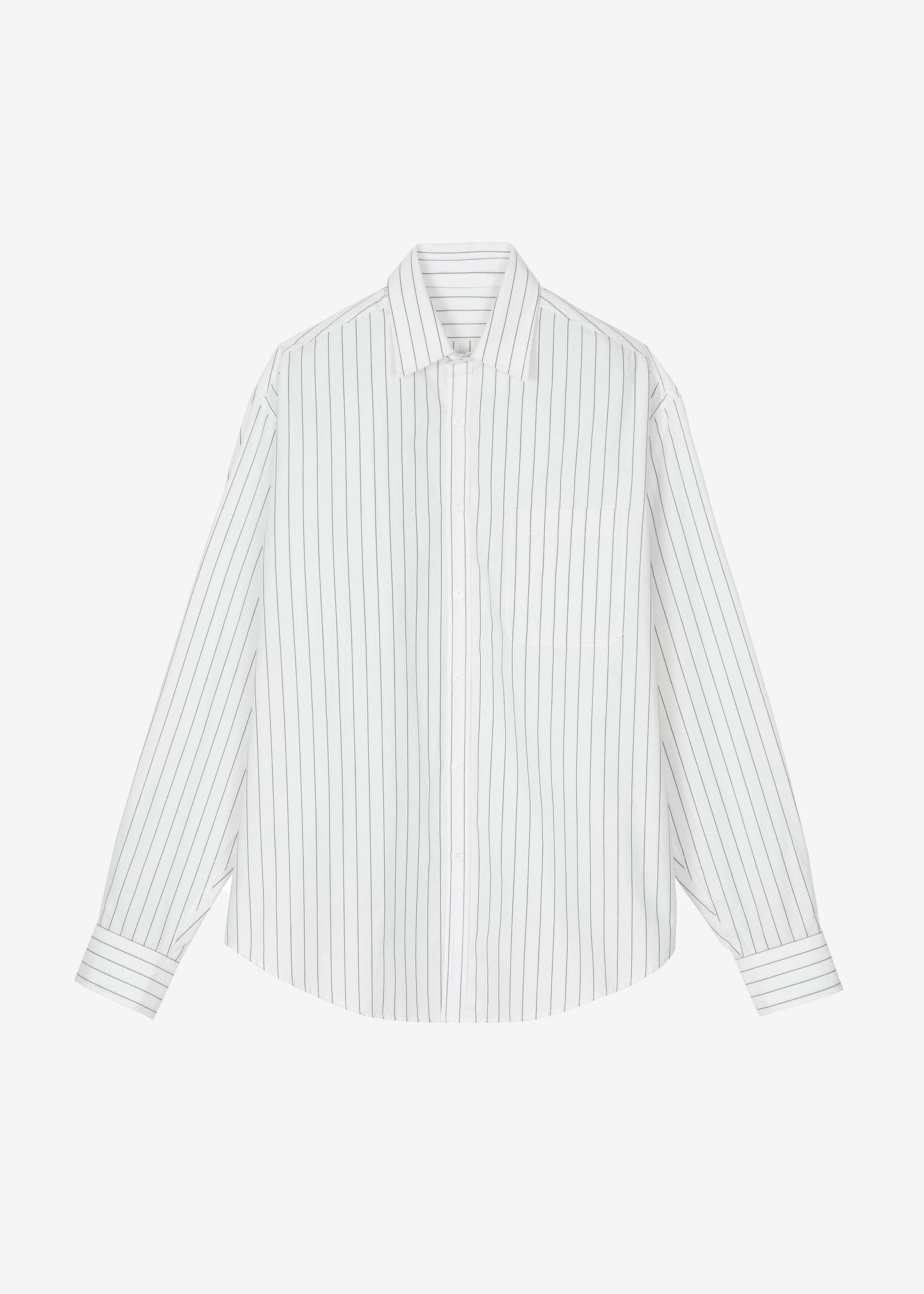 Toria Cotton Shirt - White/Black Stripe