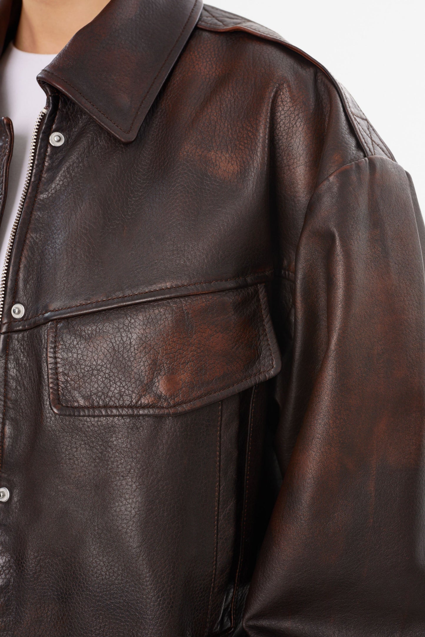 TREVANNA | Leather Bomber Jacket