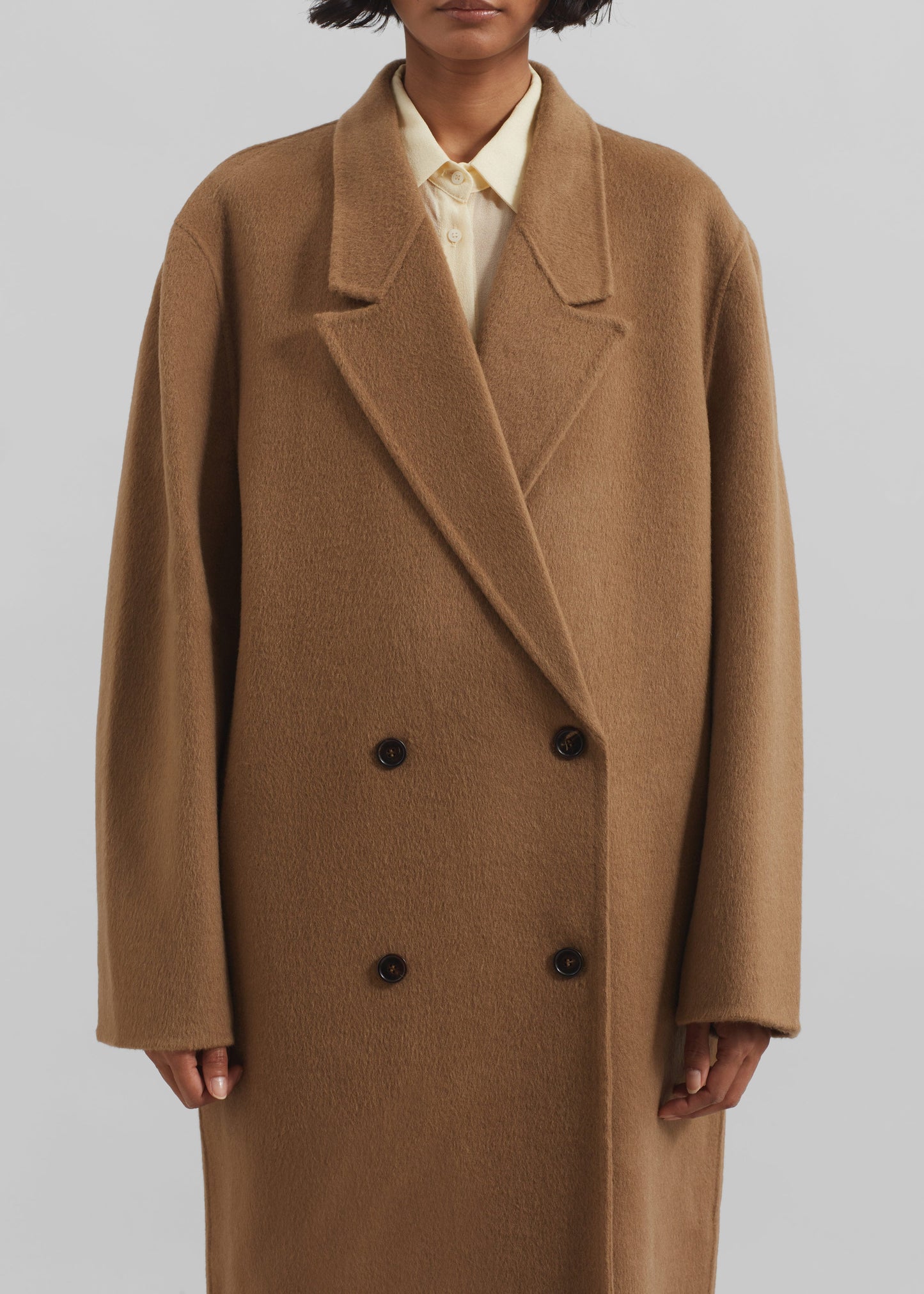 Veonce Oversized Wool Coat - Camel