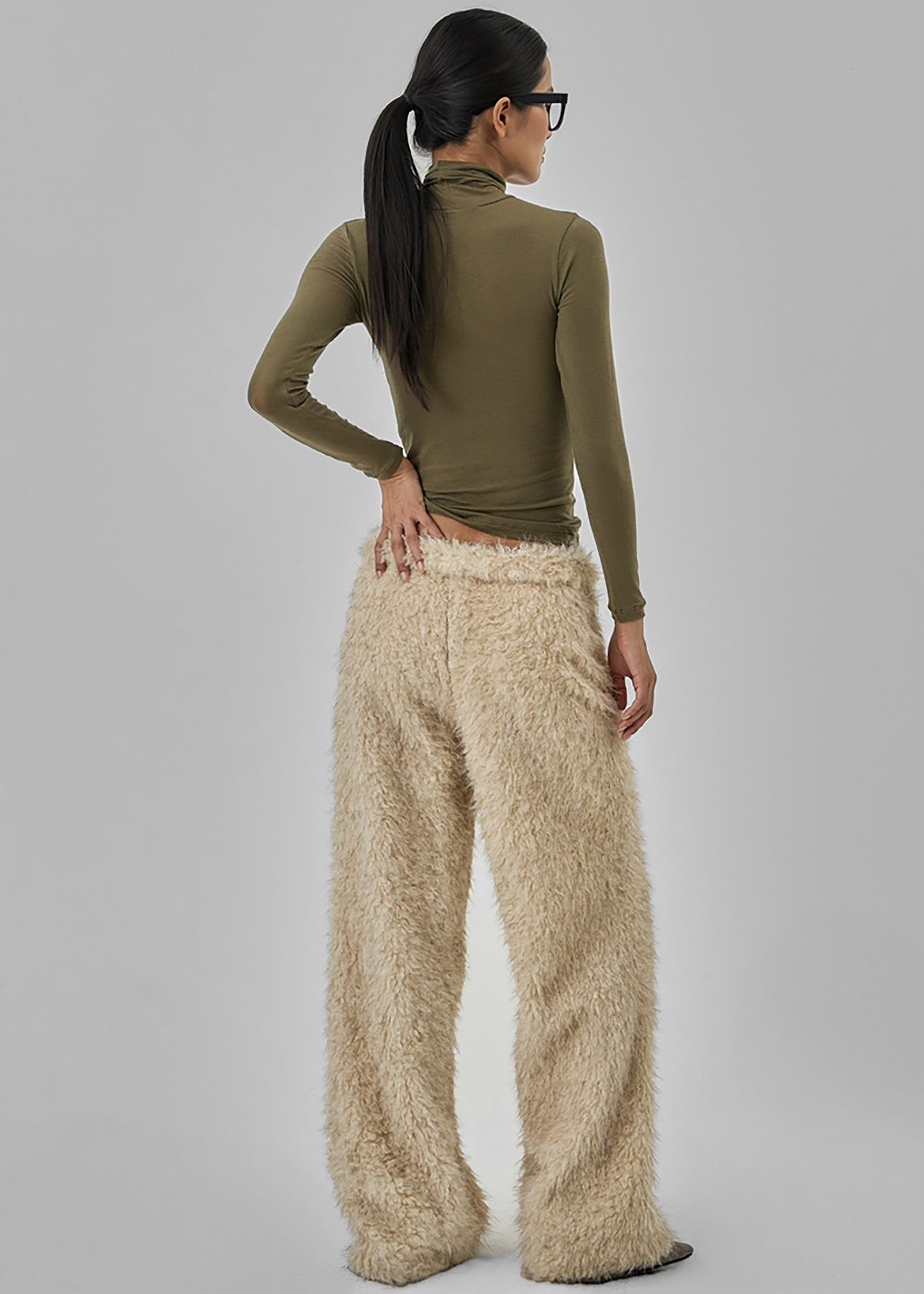 Verbie Furry Pants - Cream