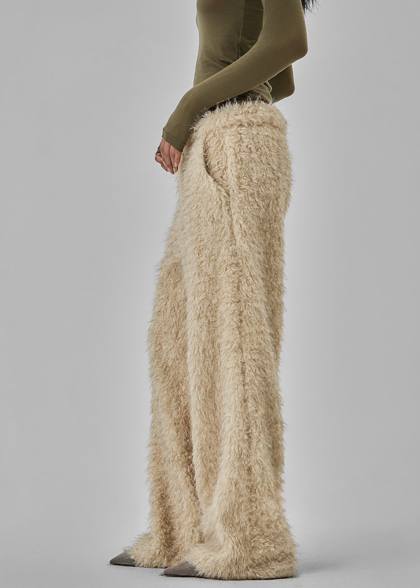 Verbie Furry Pants - Cream