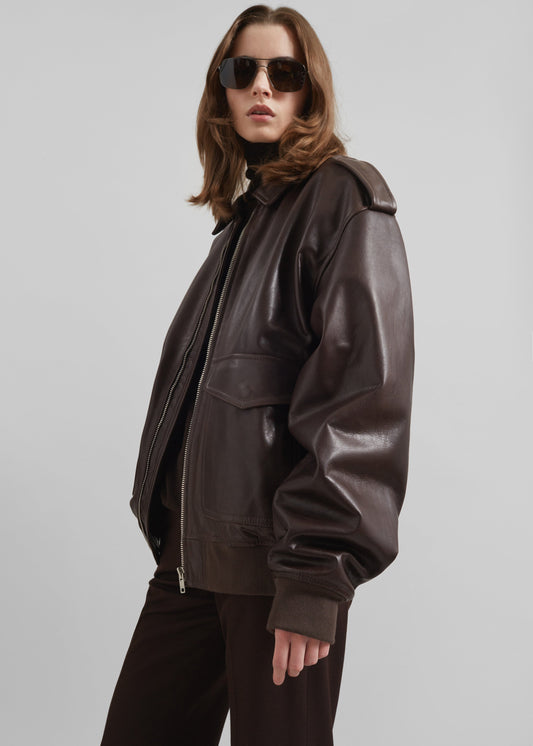 Viper Leather Jacket - Brown