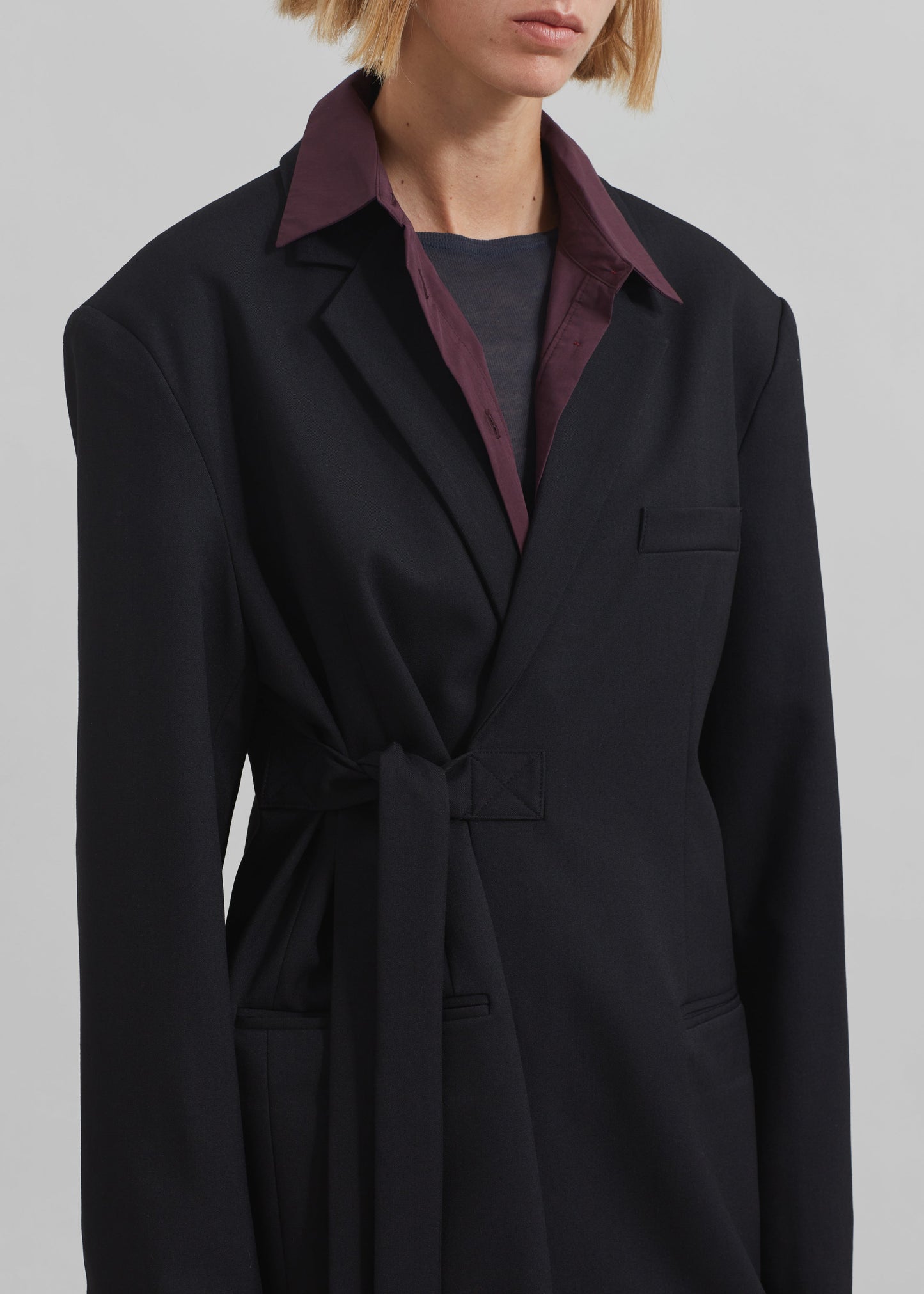 Whiteney Tie Up Blazer - Black