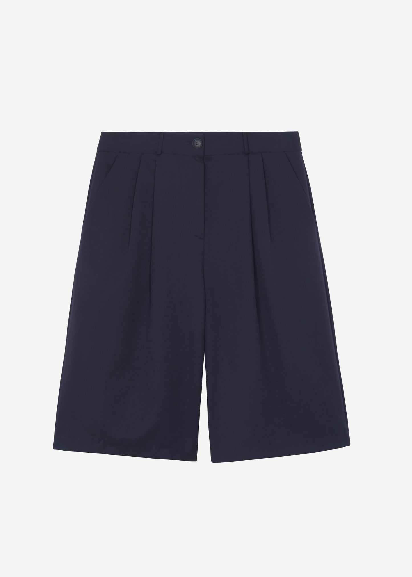 Wilma Pleated Bermuda Shorts - Navy