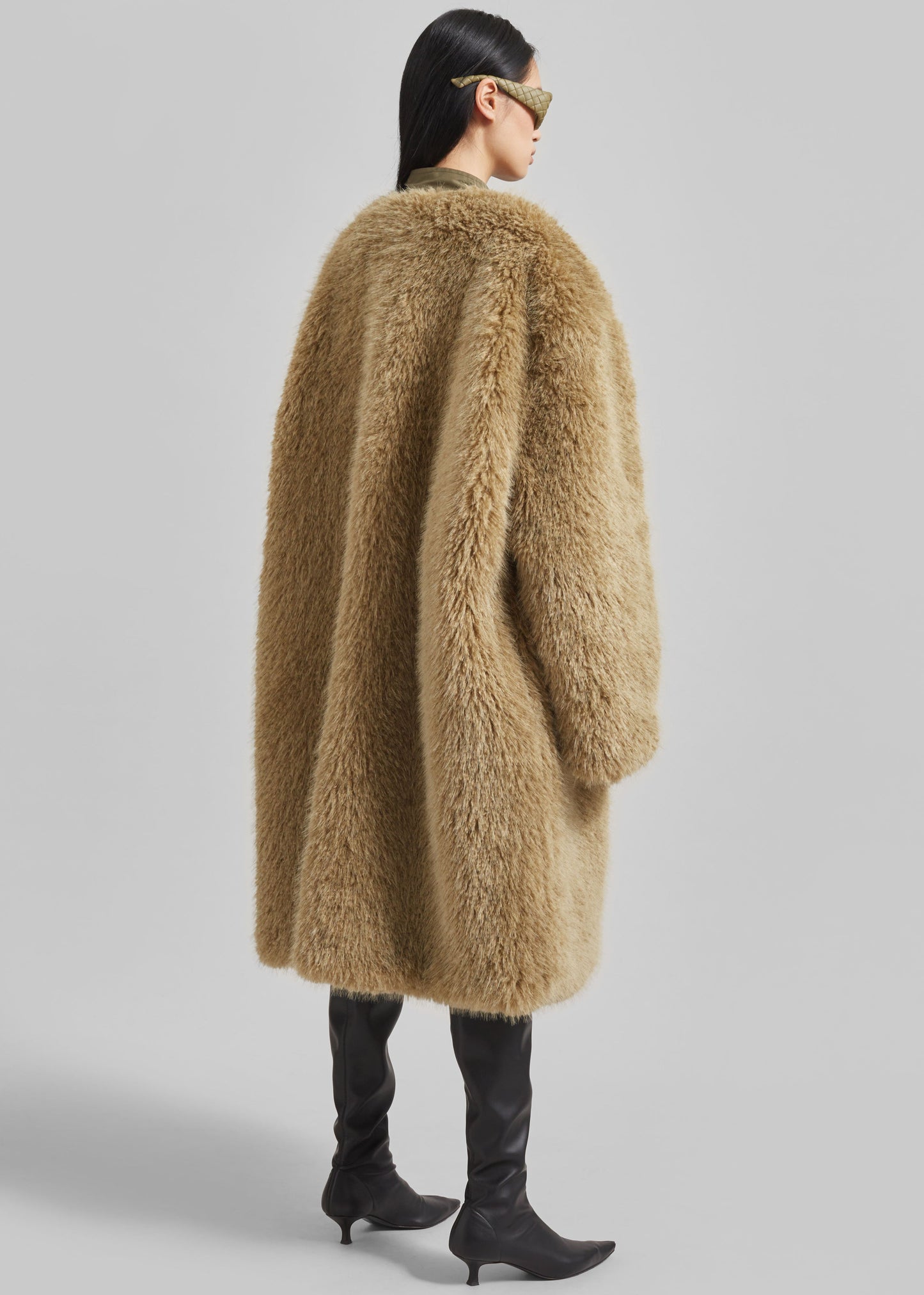 Winford Reversible Fur Coat - Khaki