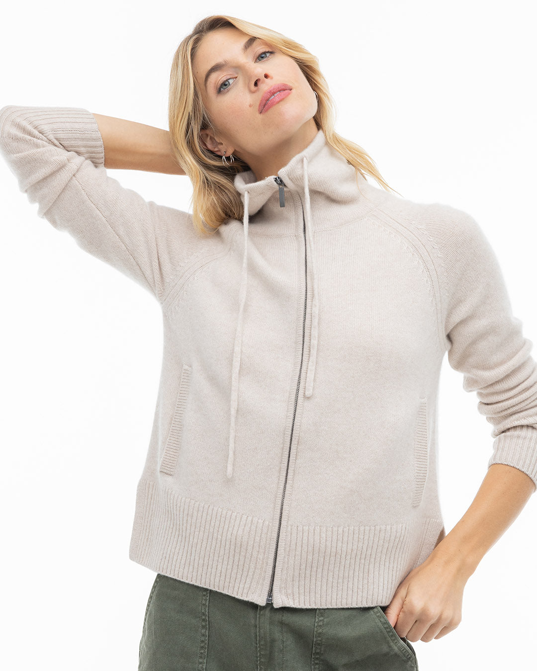 Cashmere Drawstring Cardigan