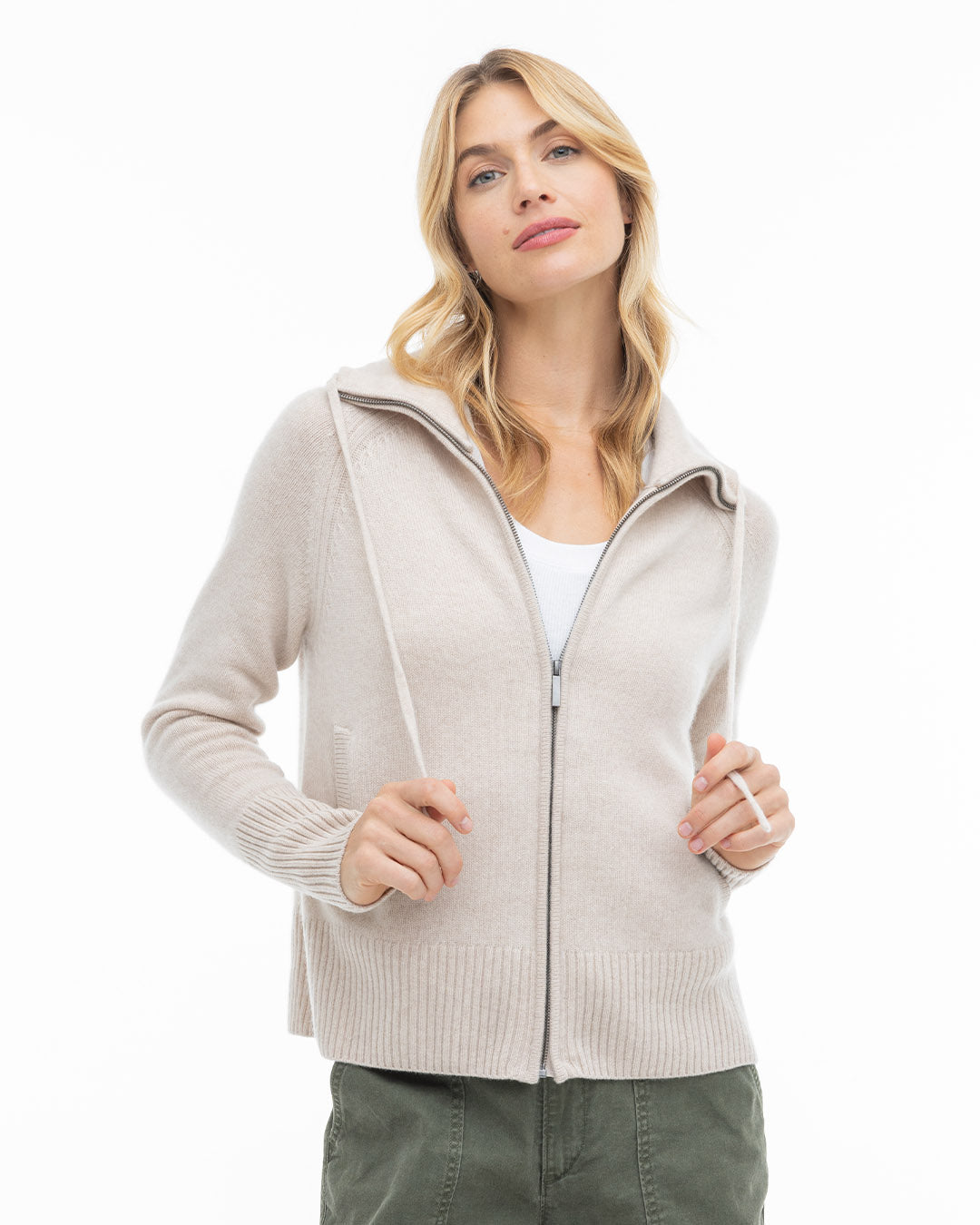 Cashmere Drawstring Cardigan