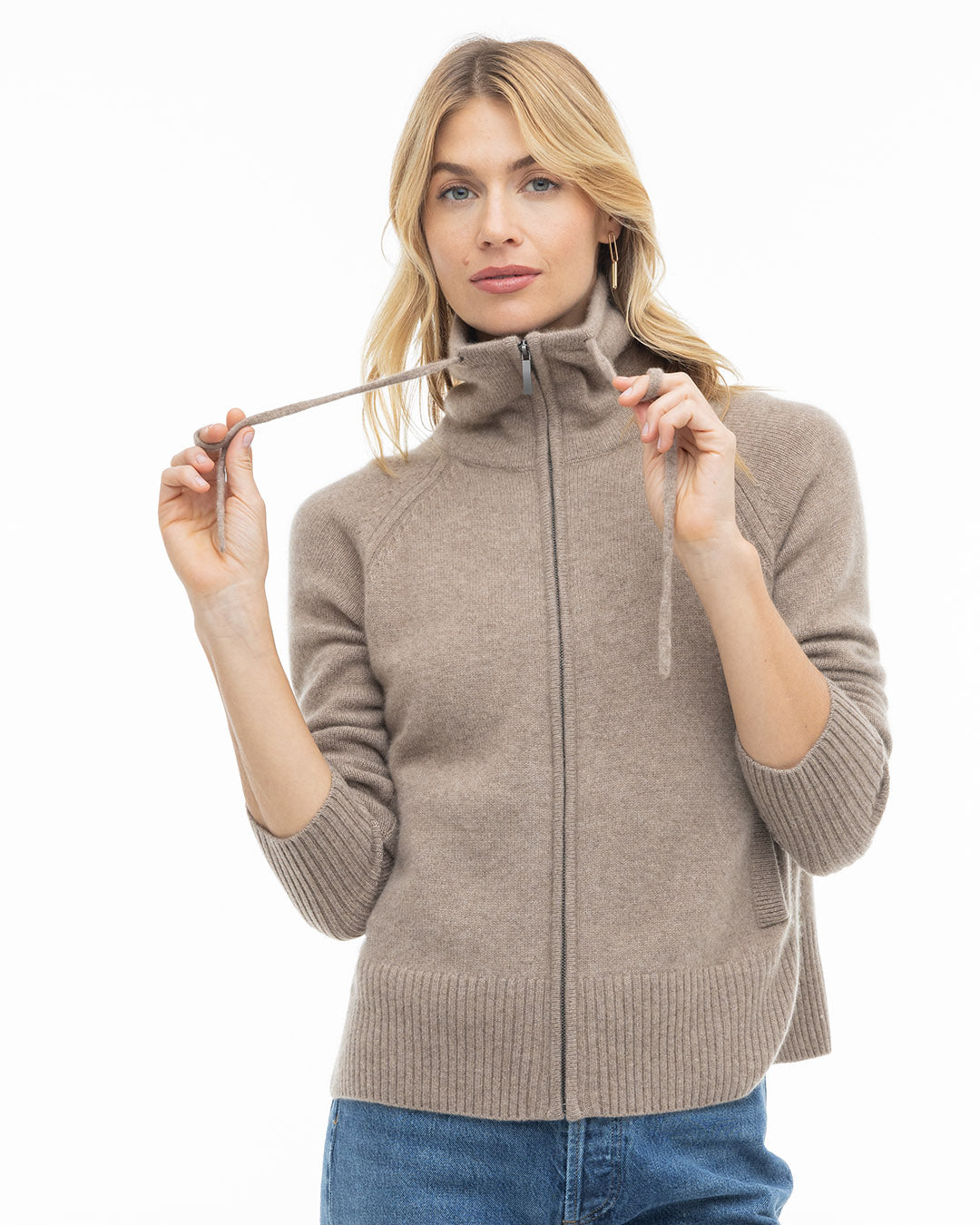 Cashmere Drawstring Cardigan