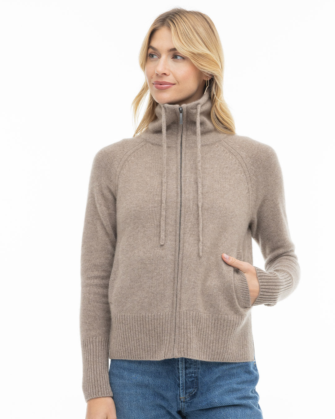 Cashmere Drawstring Cardigan