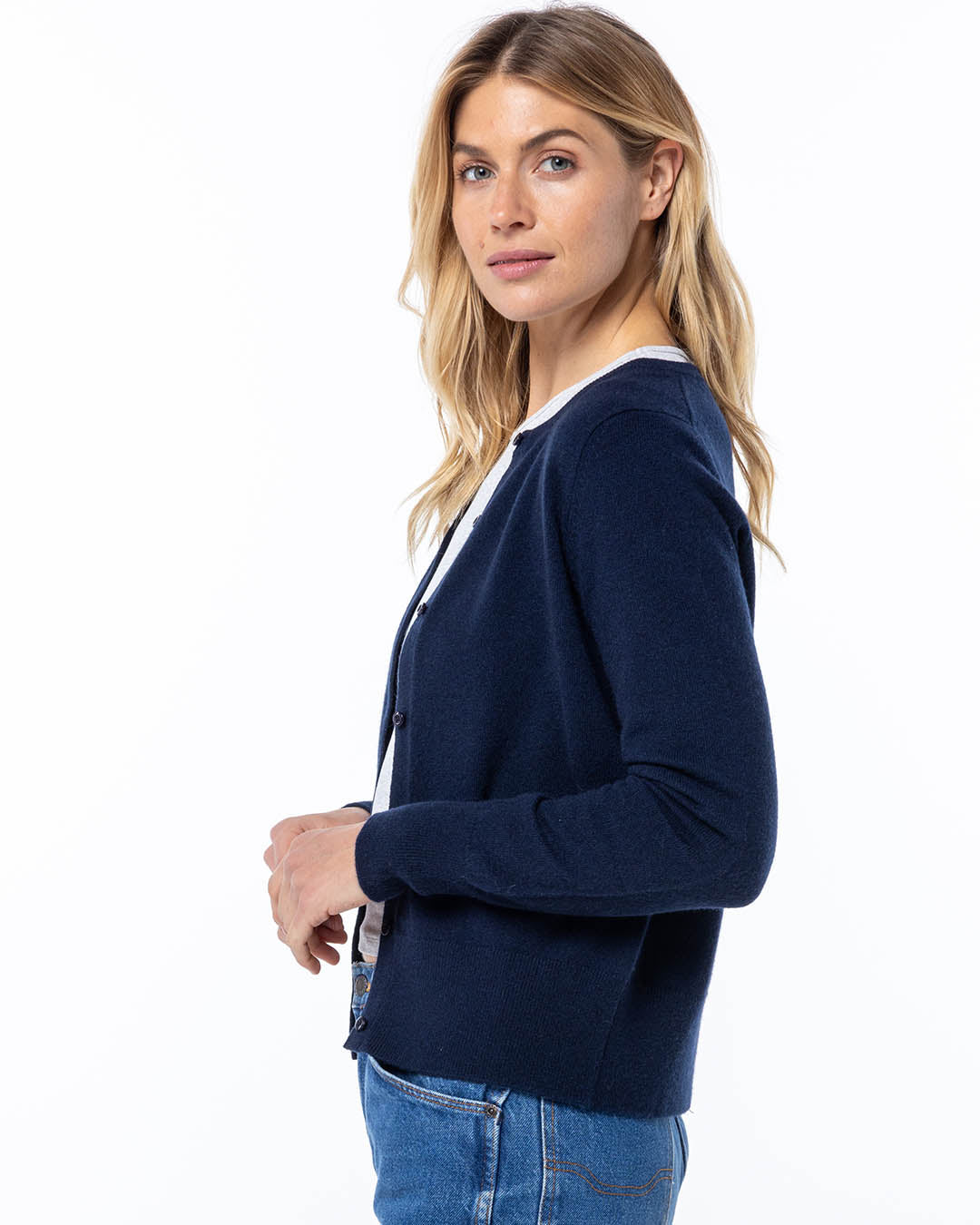 Cashmere Crewneck Cardigan