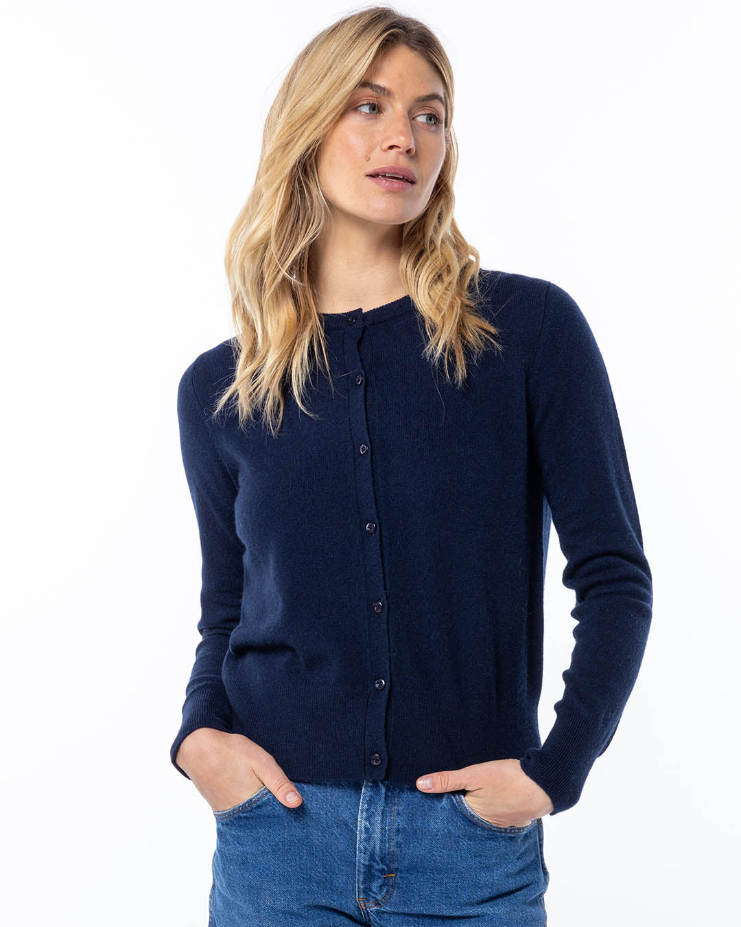 Cashmere Crewneck Cardigan