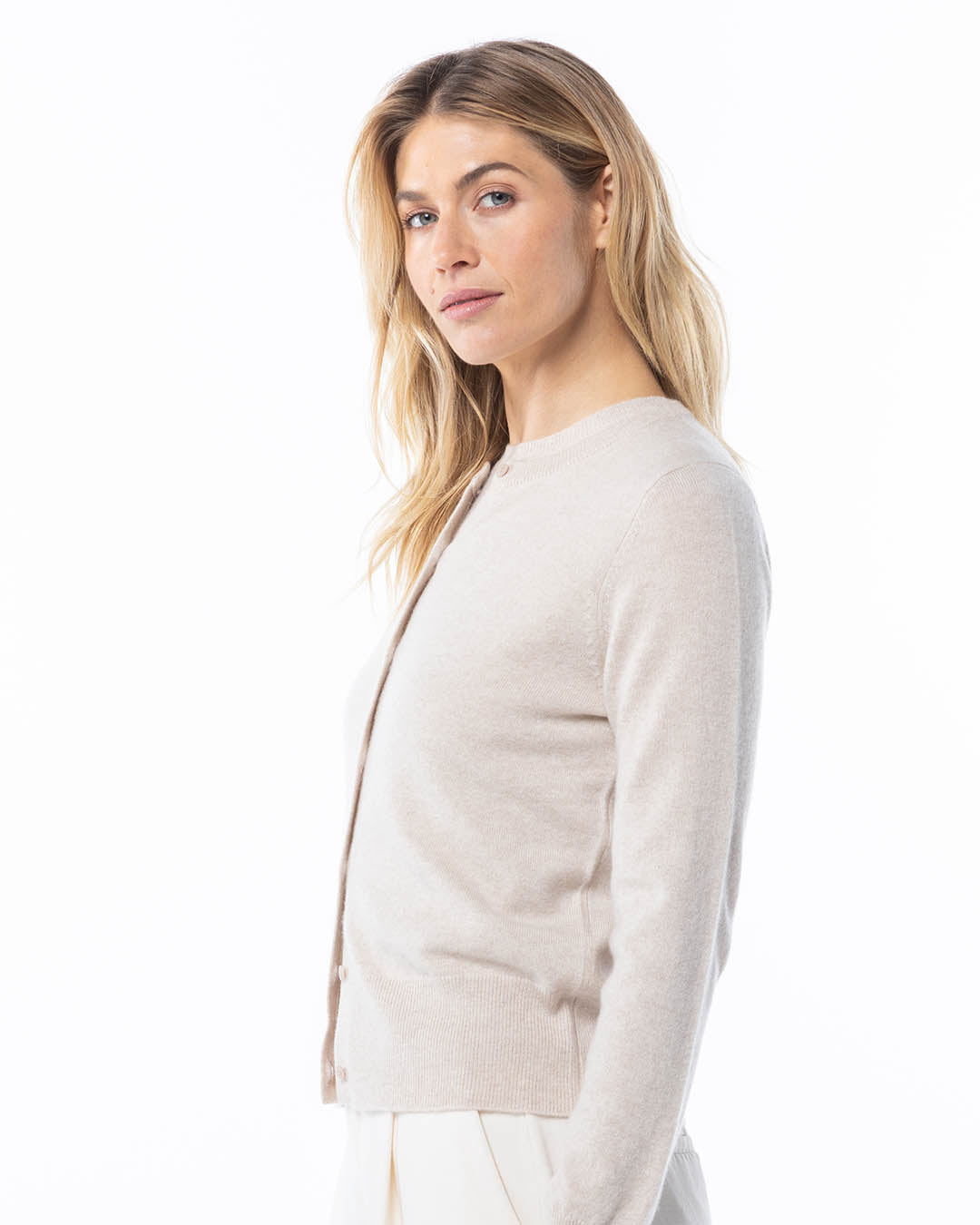 Cashmere Crewneck Cardigan