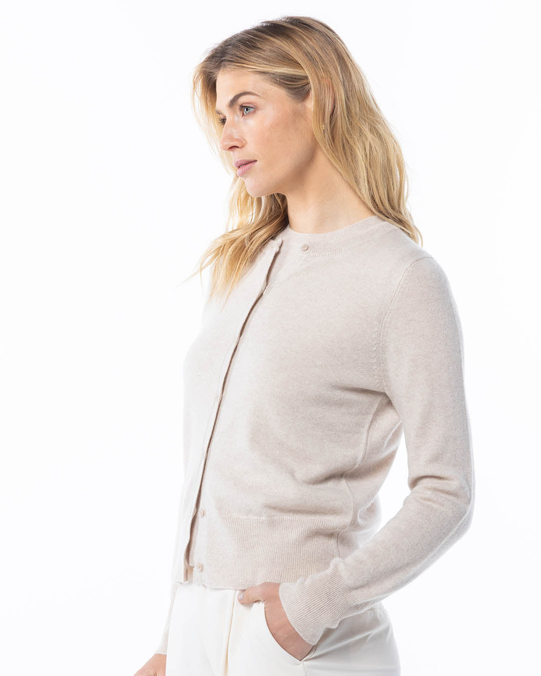 Cashmere Crewneck Cardigan