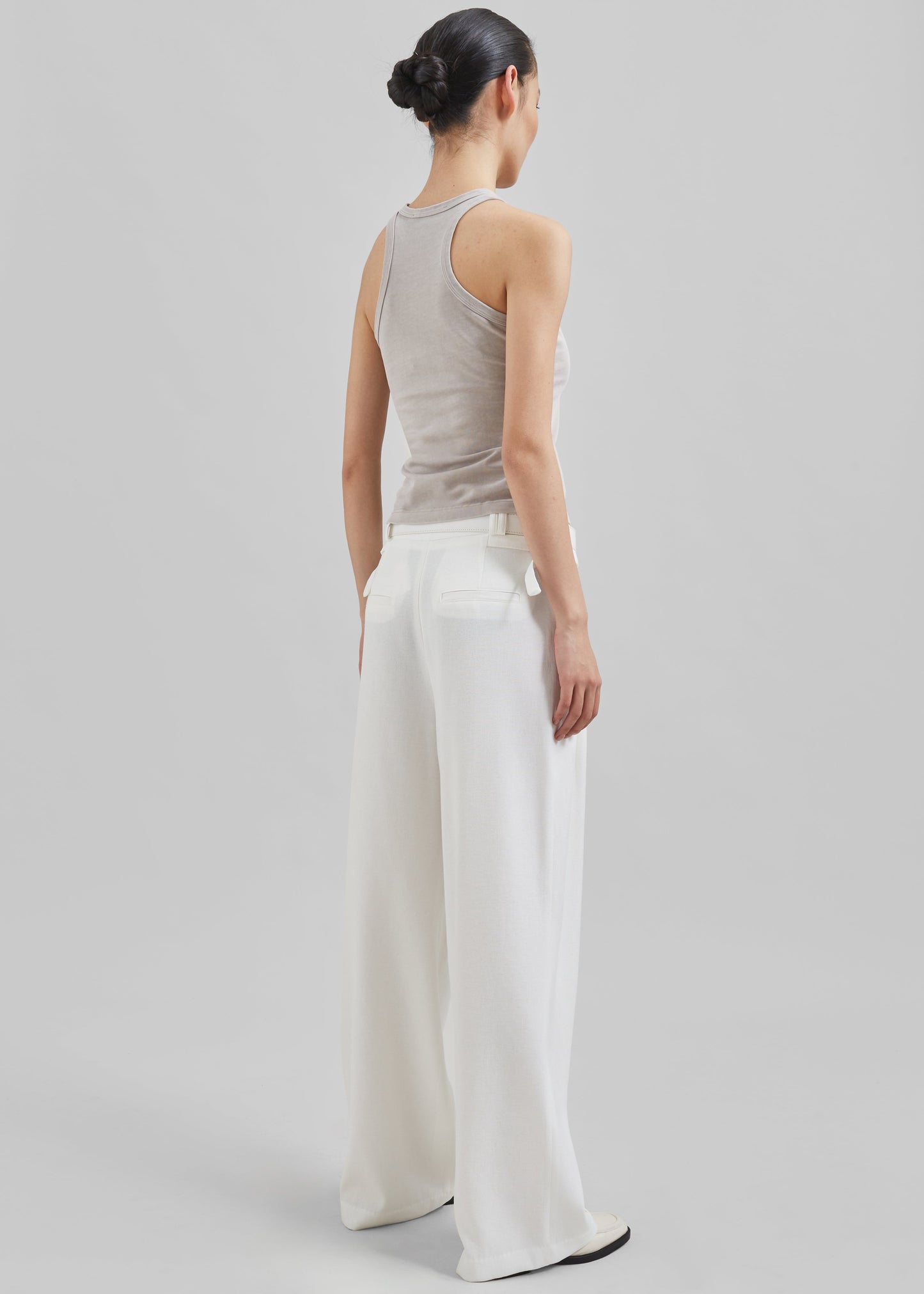 Xia Side Belt Trousers - White