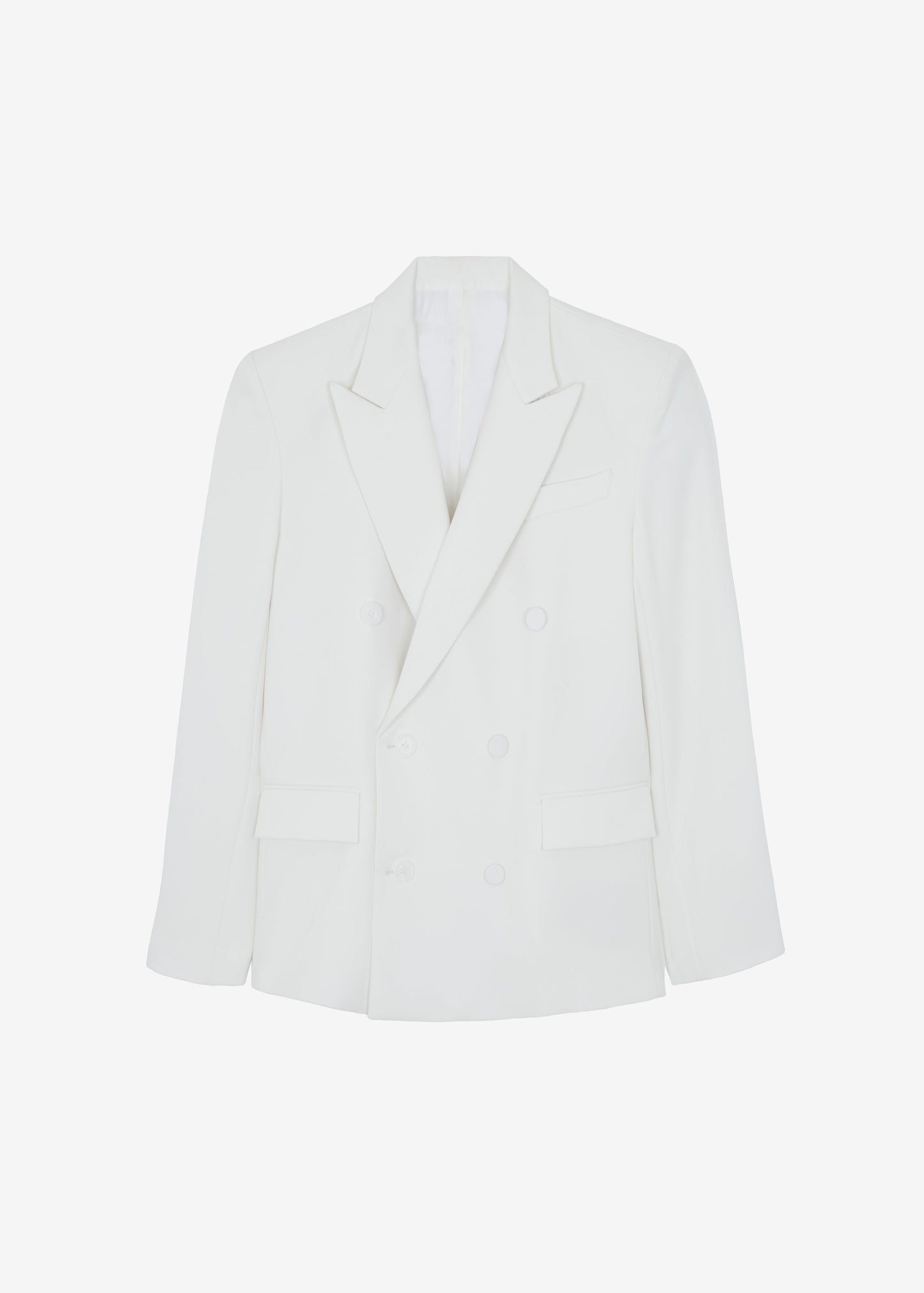 Zia Covered Buttons Blazer - White