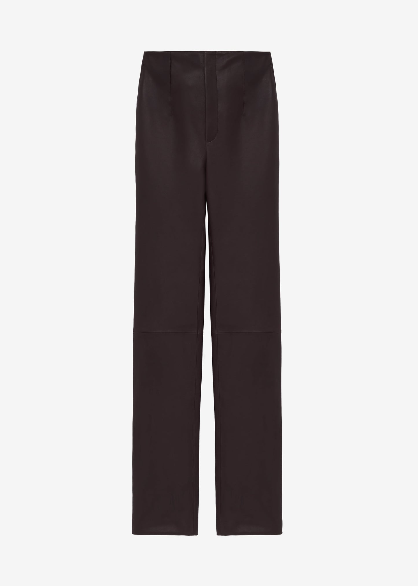 Ziggy Long Leather Pants - Dark Plum