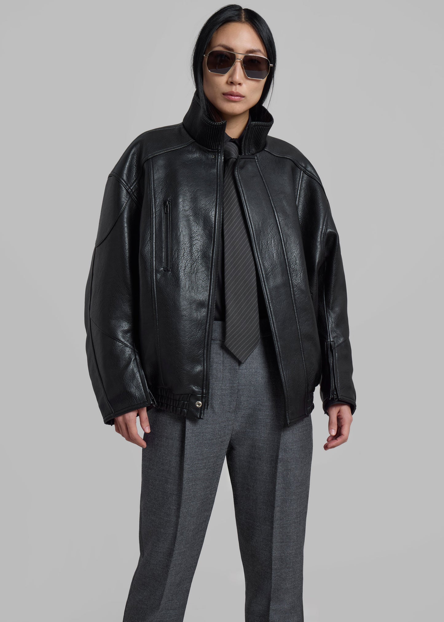 Zion Quilted Bomber Jacket - Black