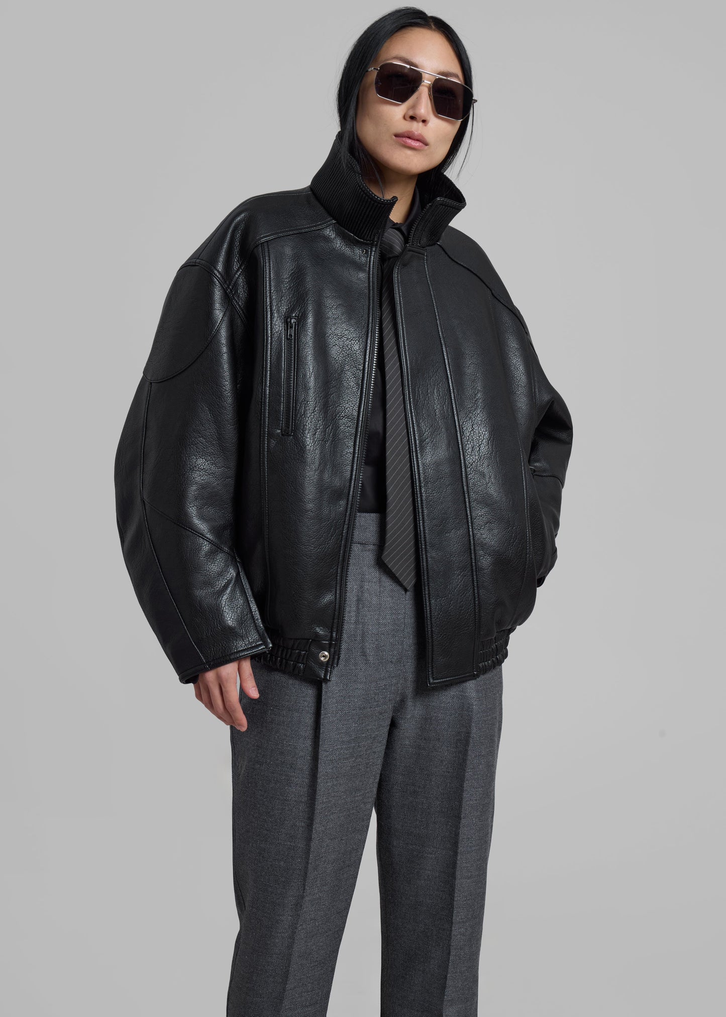 Zion Quilted Bomber Jacket - Black