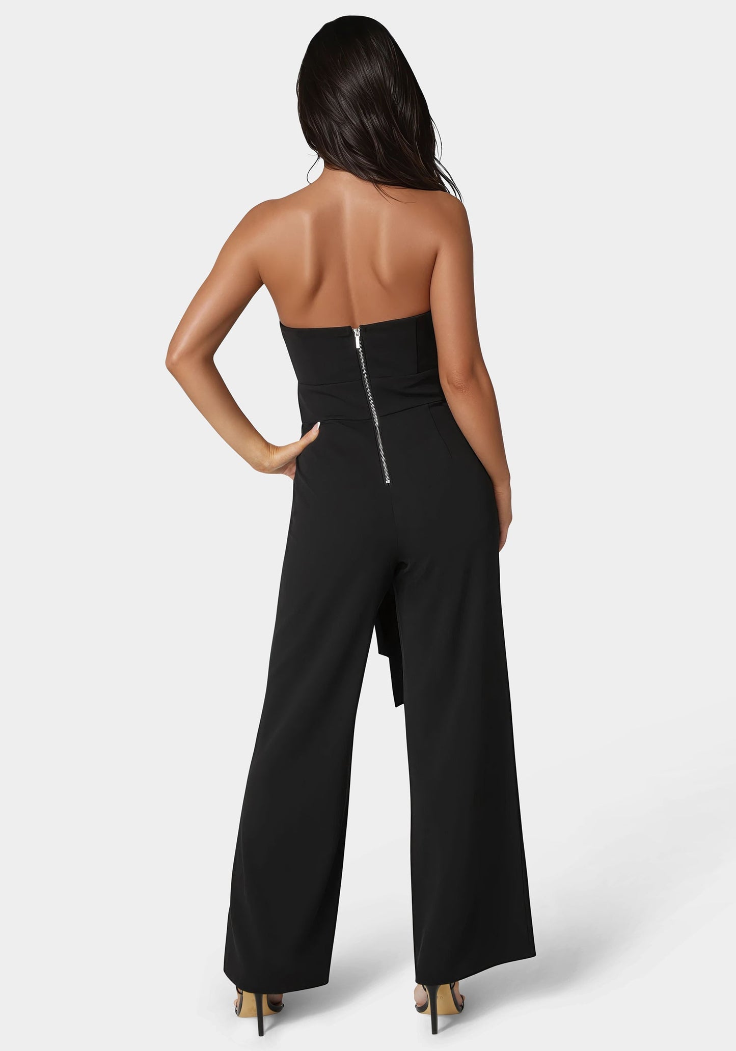 Strapless Feather Jumpsuit