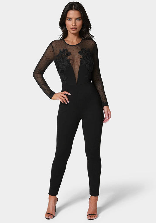 Lace Applique Catsuit