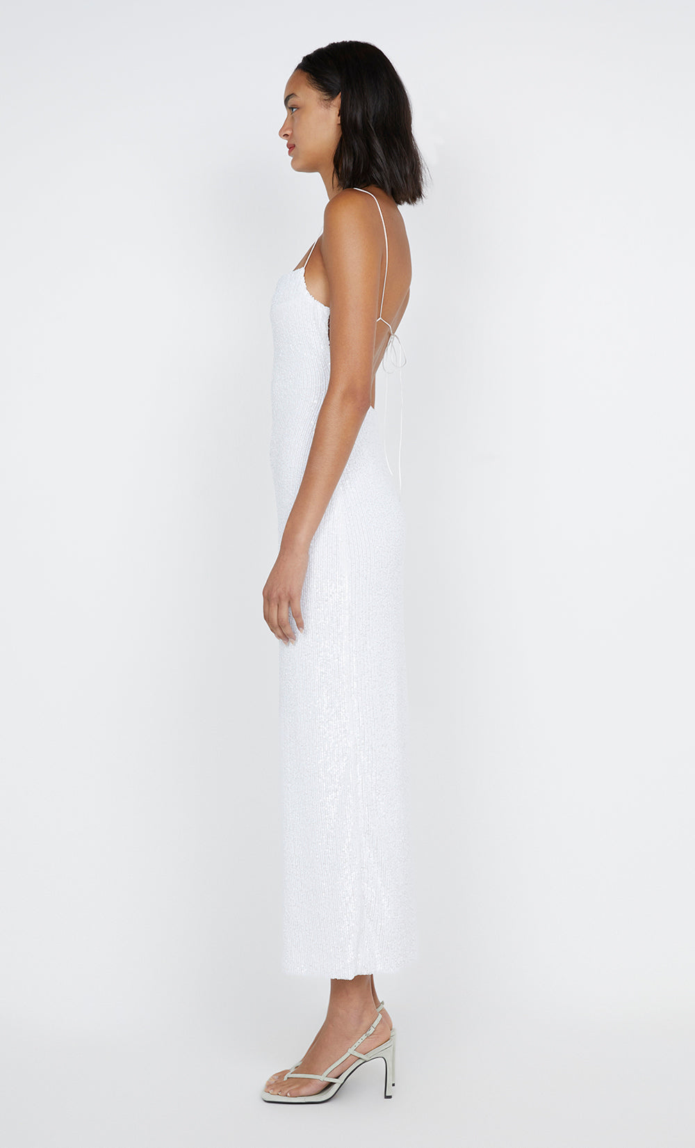 AALIYAH SEQUIN MAXI DRESS - WHITE