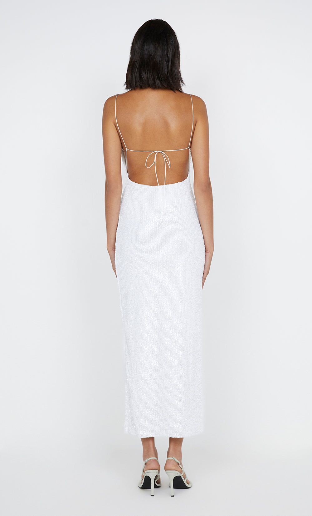 AALIYAH SEQUIN MAXI DRESS - WHITE