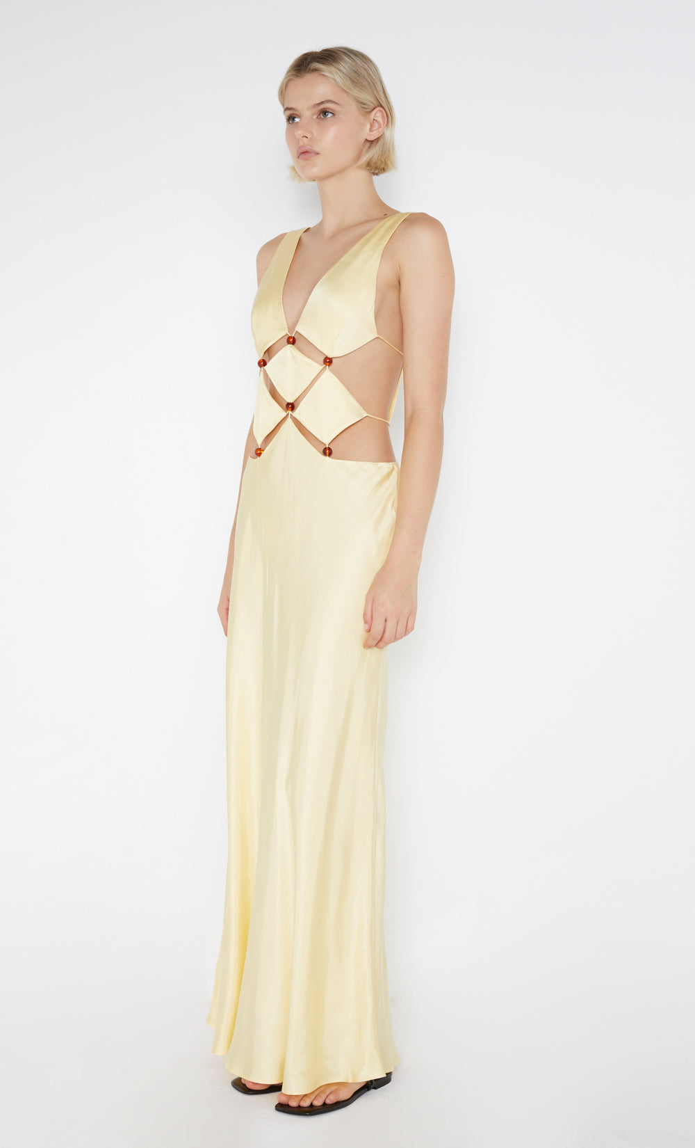 AGATHE DIAMOND DRESS - BUTTER YELLOW