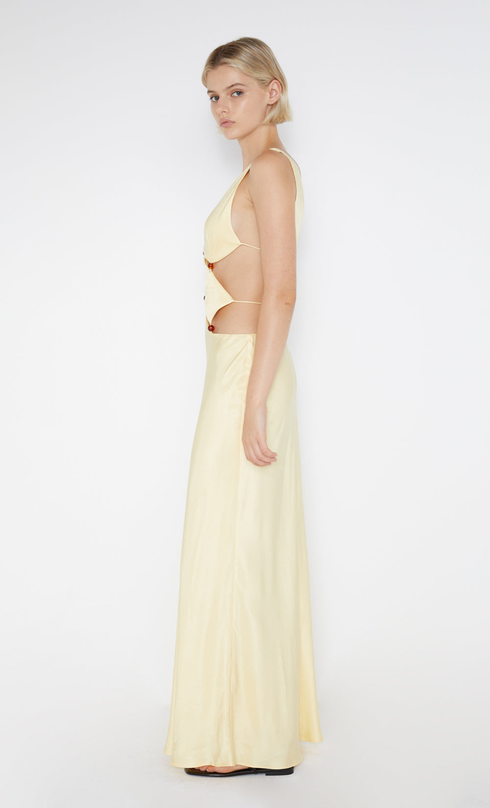 AGATHE DIAMOND DRESS - BUTTER YELLOW