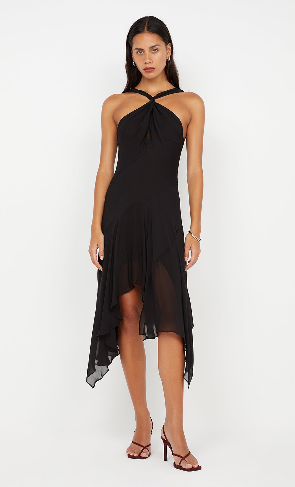 AIDA HALTER DRESS - BLACK