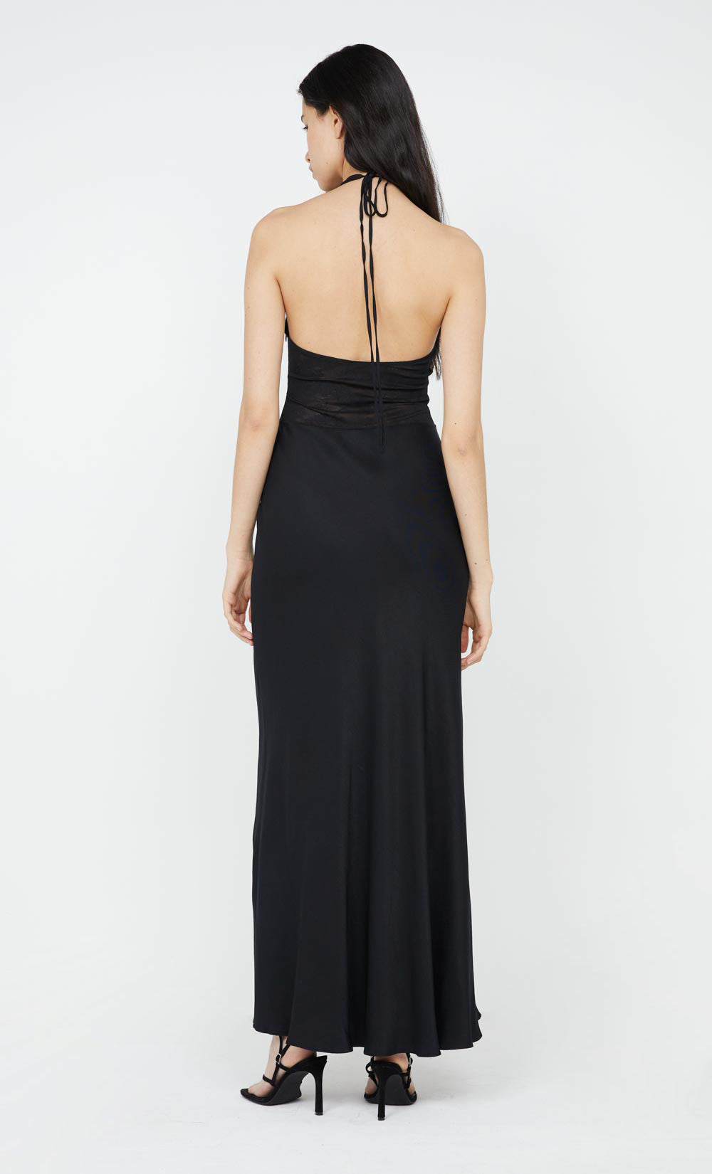 AKARI HALTER DRESS - BLACK