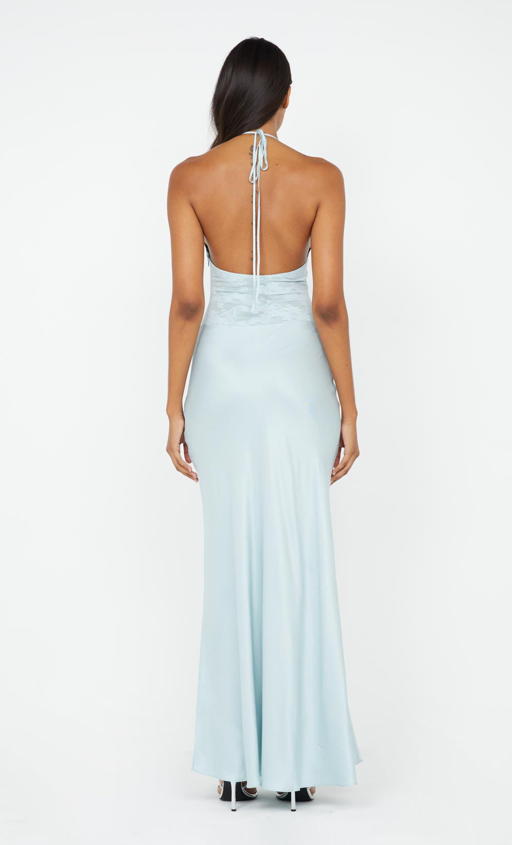 AKARI HALTER DRESS - CLOUD BLUE