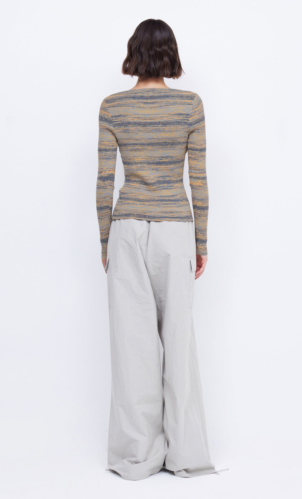 ALIENOR KEY HOLE KNIT TOP - OCEAN DUSK