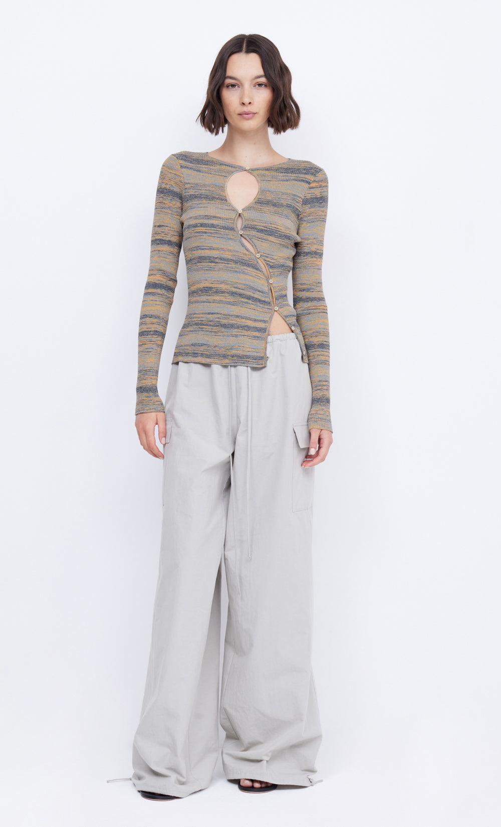 ALIENOR KEY HOLE KNIT TOP - OCEAN DUSK