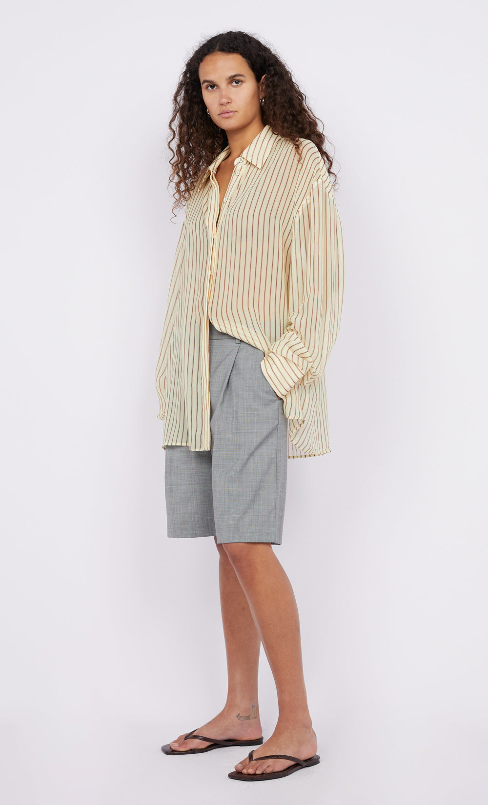 ANISE SHIRT - BUTTER/PLUM STRIPE