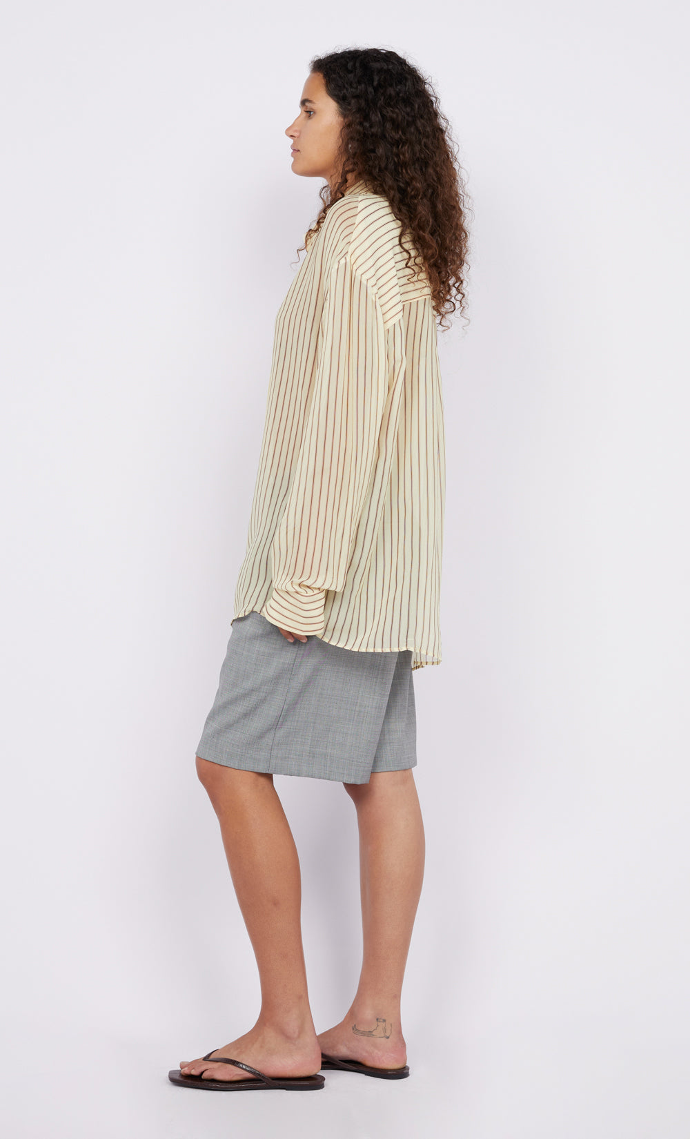 ANISE SHIRT - BUTTER/PLUM STRIPE