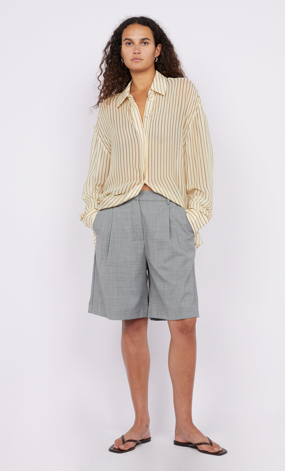 ANISE SHIRT - BUTTER/PLUM STRIPE