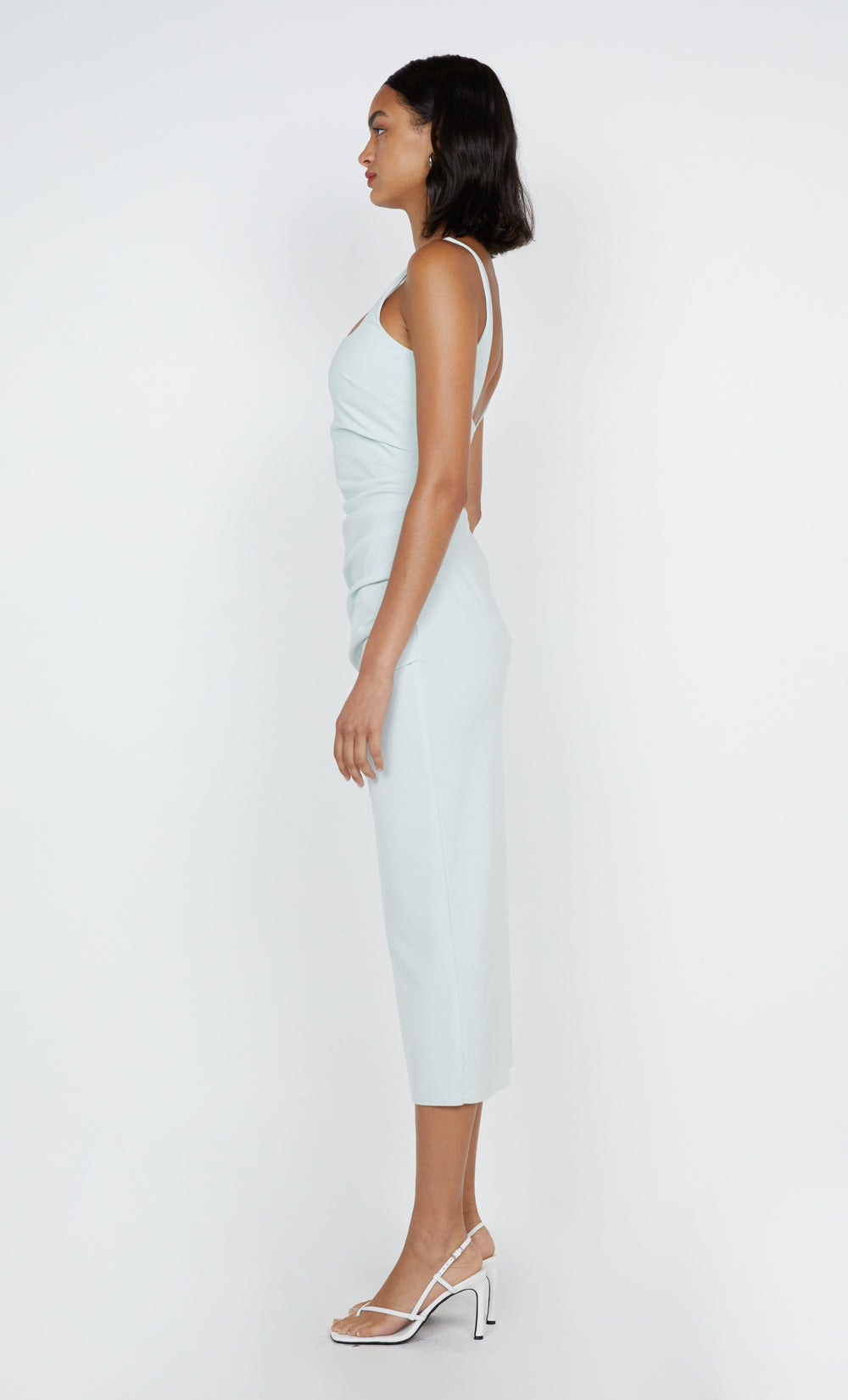 AVELINE TUCK MIDI DRESS - OCEAN MIST