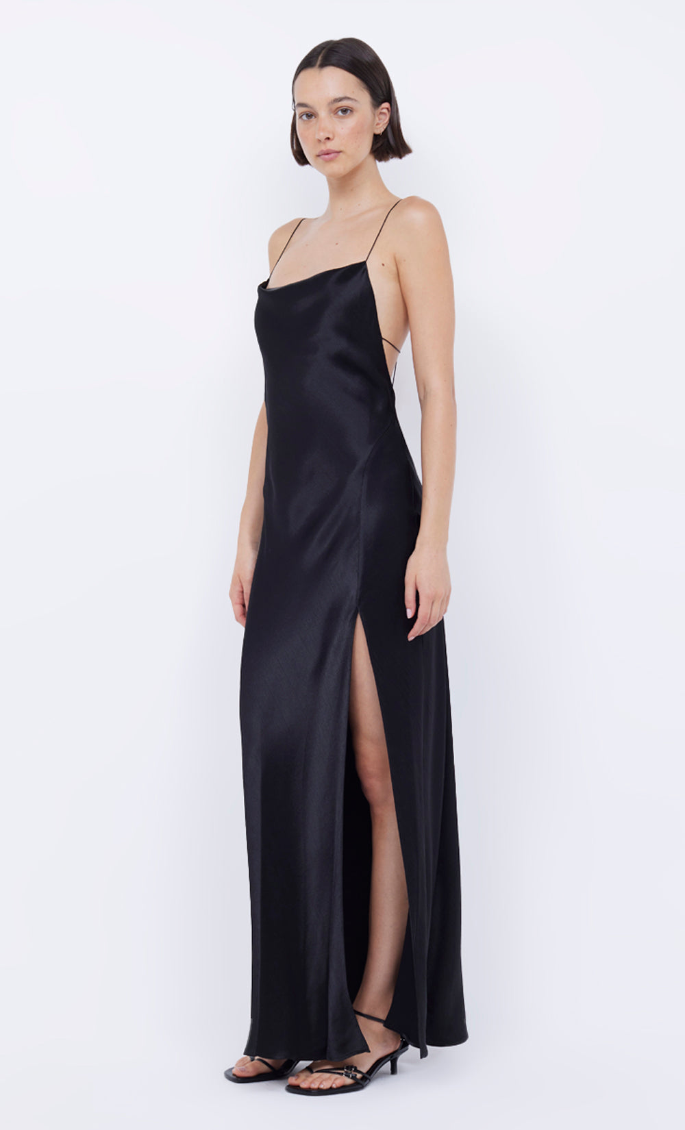 AYALA COWL MAXI DRESS - BLACK