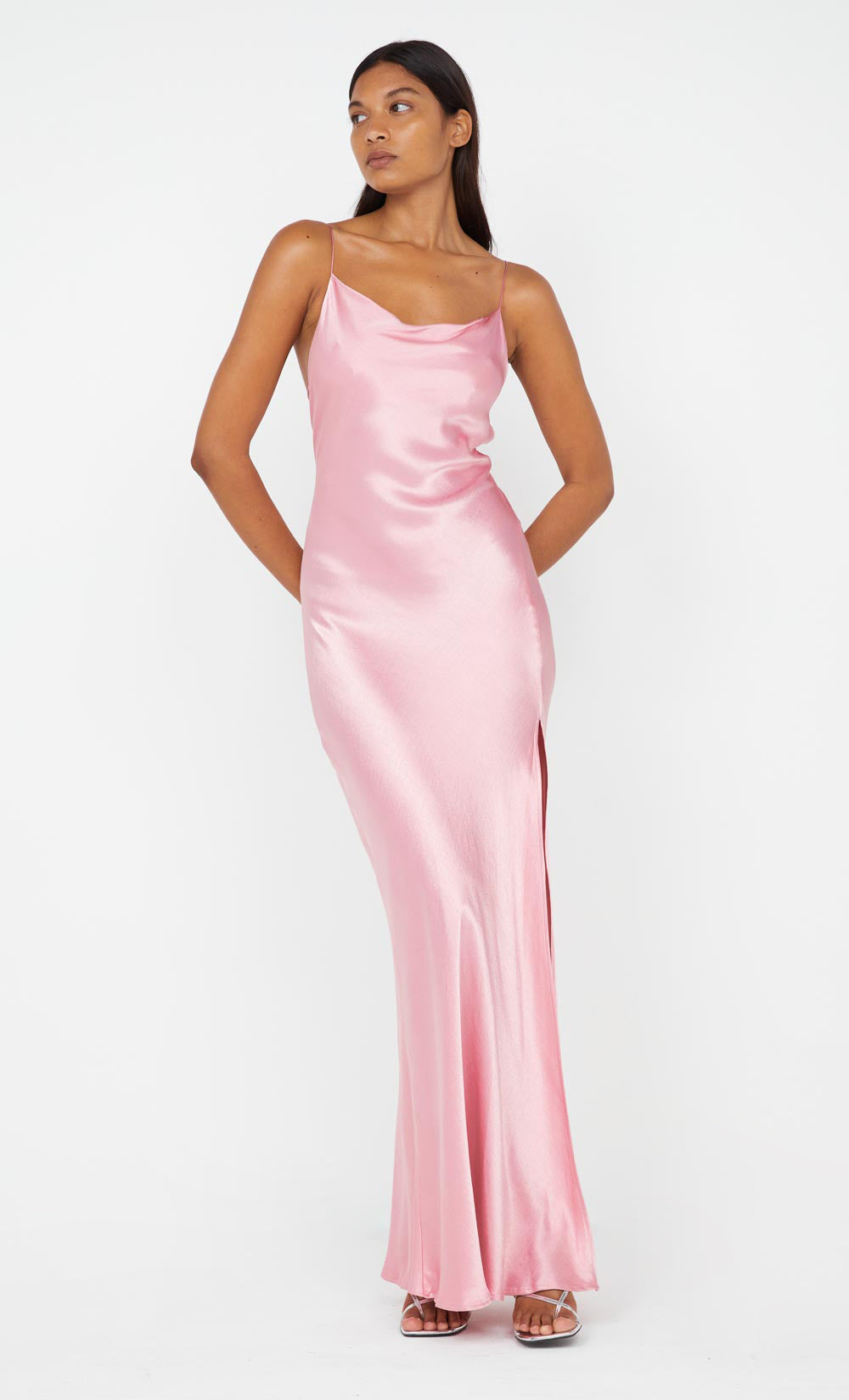 AYALA COWL MAXI DRESS - DUSTY PINK