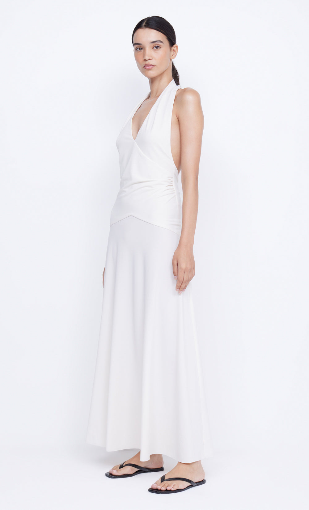 BLANCHE HALTER MAXI DRESS - IVORY