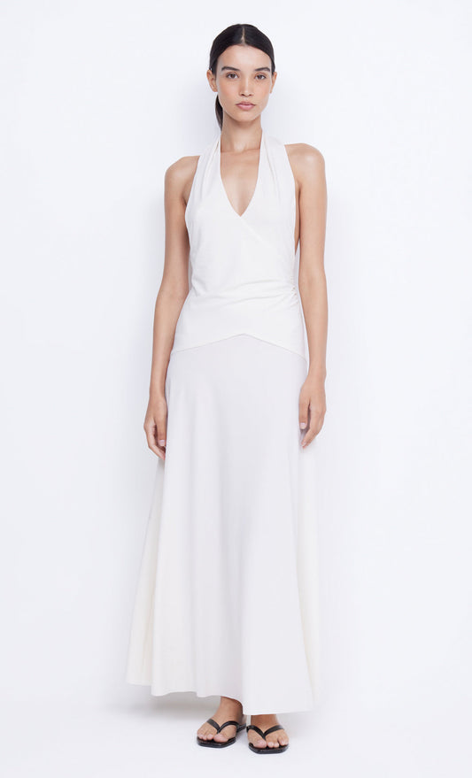 BLANCHE HALTER MAXI DRESS - IVORY