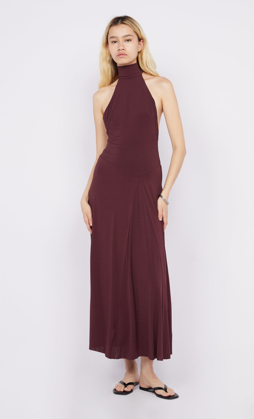 CASSIAN RACER DRESS - DEEP PLUM